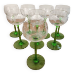 8 verres  vin alsace gravs pieds verts