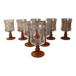 8 verres  vin blanc pied ambr luminarc  antique
