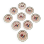 9 assiettes plates en porcelaine villeroy et boch modele 1584 25 cm