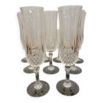 9 fl�tes � champagne en cristal d'arques mod�le longchamp