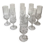 9 fltes  champagne en cristal cisel