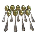 9 pelles à glace métal argenté orfèvre christofle vieux marly 12, 4cm 9 pelles à glace métal argenté orfèvre christofle vieux marly 12, 4cm