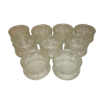 9 ramequins en verre press� et moul� vintage
