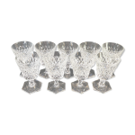 9 verres a eau en cristal taillé a pointe de diamant cristallerie de lorraine 9 verres a eau en cristal taillé a pointe de diamant cristallerie de lorraine