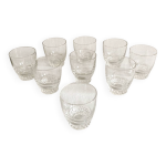 9 verres à liqueur en cristal, années 1950 9 verres à liqueur en cristal, années 1950