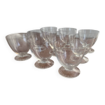 9 verres � vin rouge / blanc en cristal daum mod�le briancon