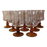 9 verres  vin rouge pied ambr luminarc  antique