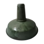 Abat jour ancien �mail�e d'usine ou d'atelier vert mat