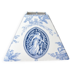 Abat - jour carr� toile de jouy bleu, d�esse diane