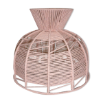 Abat jour en fil de coton rose