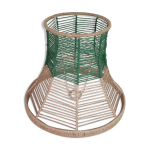 Abat - jour en fil de jute beige et vert
