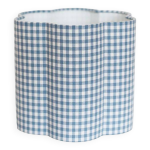 Abat - jour forme fleur flora  mini vichy bleu ciel