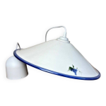 Abat - jour lustre vintage en cramique blanche dcore de motifs raisins