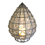Abat - jour suspension lampe pampilles mtal chrom