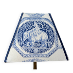 Abat - jour en toile de jouy bleue