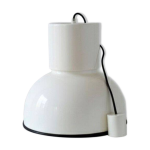 Abat jour en t�le �maill�e noir et blanc, accompagn� de son cache mural