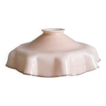 Abat - jour vintage en opaline rose ple