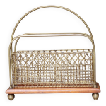 Adorable porte - revues s. hall d'poque victorienne. laiton / acajou.