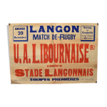 Affiche match de rugby - ville de langon - années 1930 Affiche match de rugby - ville de langon - années 1930