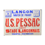 Affiche  match de rugby  - ville de langon - annes 1930