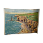 Affiche scolaire rossignol la c�te � rochers et r�cifs d' un c�t� / la c�te � falaise � mar�e basse