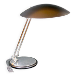 Aluminor, lampe de bureau, noire et chrome, modern space age, annes 1970
