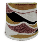 Ancien abat - jour conique en laine tiss�e d�cor abstrait ann�es 60 / 70