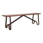 Ancien banc en teck birman et pitement en fer forg