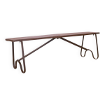 Ancien banc en teck birman et pitement en fer forg