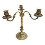 Ancien bougeoir  3 branches , chandelier en bronze