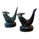 Anciens bougeoirs en bronze xixeme