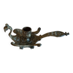 Ancien bougeoir  main bronze dor
