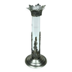 Ancien bougeoir verre / étain - poinçon - début xxe Ancien bougeoir verre / étain - poinçon - début xxe
