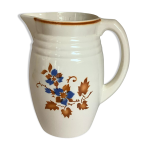 Ancien broc pichet motif au pochoir