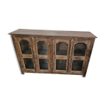 Ancien buffet vitr en teck birman
