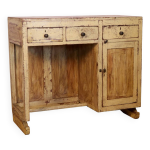 Ancien bureau art dco en teck birman patine jaune - crue d origine
