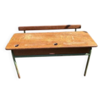 Ancien bureau d'écolier / pupitre 2 places enfant / vintage Ancien bureau d'écolier / pupitre 2 places enfant / vintage