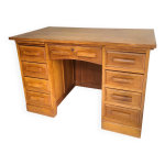 Ancien bureau matre d'cole chne vintage meuble de mtier