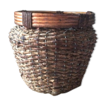 Ancien cache - pot en osier et rotin Ancien cache - pot en osier et rotin