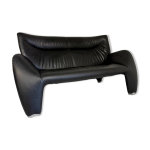 Ancien canapé 2 / 3 places lounge design jan armgardt pour leolux cuir noir v Ancien canapé 2 / 3 places lounge design jan armgardt pour leolux cuir noir v