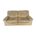 Ancien canapé 2 places cuir beige design carl larsson de sede vintage 80 Ancien canapé 2 places cuir beige design carl larsson de sede vintage 80