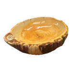 Ancien cendrier style vallauris cramique forme tronc bois vintage