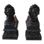 Anciens chenets en fonte : buste de marianne rf