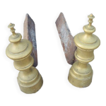 Anciens chenets en fonte & laiton de style louis philippe