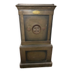 Ancien coffre fort bois et mtal 19eme sicle
