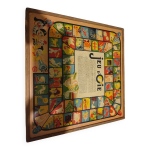 Ancien coffret bois multi - jeux - petits chevaux - jeu de l'oie - dames vi