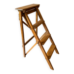 Ancien escabeau pliable peintre d atelier  4 marches en bois annes 40