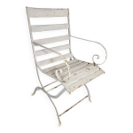 Ancien fauteuil de jardin en fer forgé et bois Ancien fauteuil de jardin en fer forgé et bois