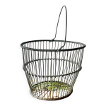 Ancien grand panier à oeufs en zinc Ancien grand panier à oeufs en zinc