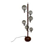 Ancien lampadaire en bois design scandinave des années 60 à 6 feux vintage Ancien lampadaire en bois design scandinave des années 60 à 6 feux vintage